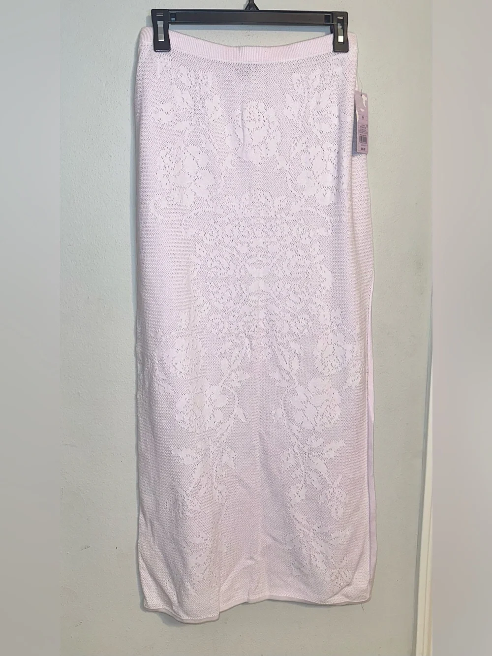 Wild Fable Light Pink Floral Knit Maxi Skirt